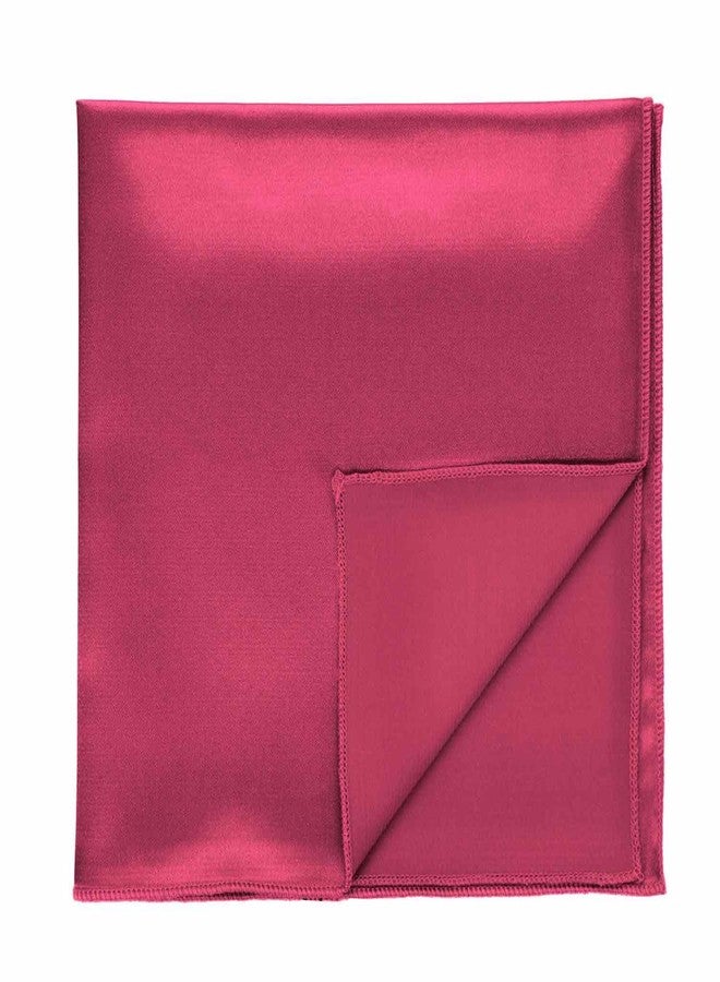 tiemart Ruby Red Solid Color Pocket Square - Image 4